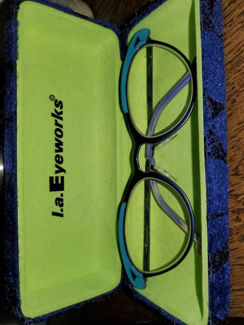LA Eyeworks Octavia Designer Eyeglass Frames - Bold Blue/Teal - Good condition